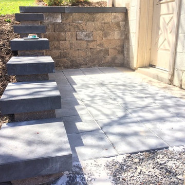 Garage Side Wall and Paver landing