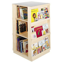 Contemporary Kids Bookcases Four-Sided Wood Bookcase for Kids In Natural Finish
