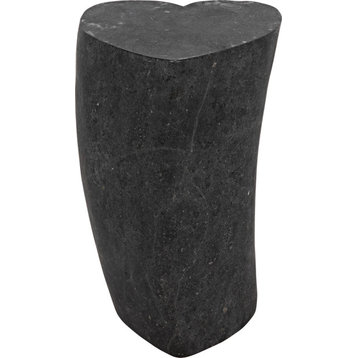 Heart Accent Table Black Marble