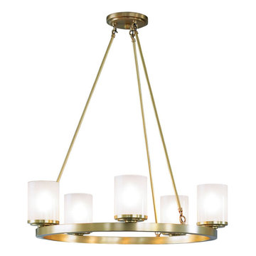 Ilex DRA-TU-FR-AB-IN Drake Pendant with Tubing Light. Incandecent. Frosted Glass
