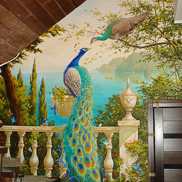 Peacocks residential mural