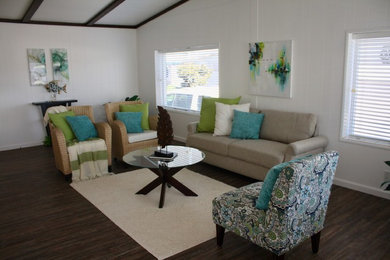 Example of a beach style home design design in San Luis Obispo