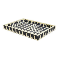 Worlds Away - Worlds Away Victor Geometric Resin Serving Tray - Serving Trays