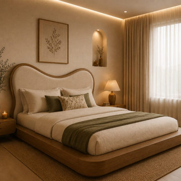 Organic Modern Upholstered Platform Bed | Modern Bedroom Design