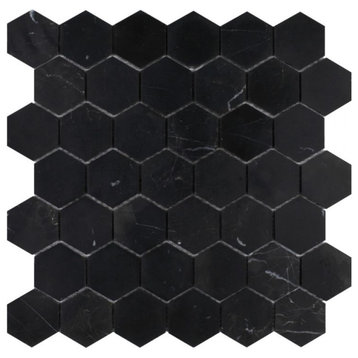 Hexagon Marquina 2x2 Honed 12x12
