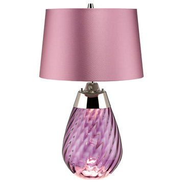 Lucas Mckearn Small Lena Iron And Glass Table Lamp With Plum Finish TLG3027S