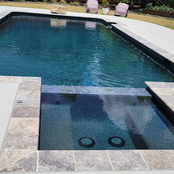 Concrete Deck, Coping and Pebble Plaster install