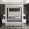 Royal Velvet Upholstered Bed, Cream, King