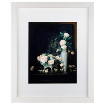 "Vase of Roses" by John Ferguson, Matted Framed Art, 11"x14"