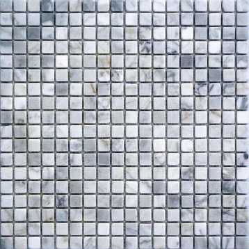 Tumbled Arabescato Carrara Marble Tile, Set of 50