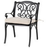 Cast Aluminium Dining Chairs With Cushions and Olefin Fabric, Set of 2, Beige