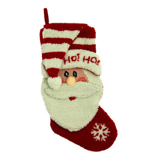 Glitzhome 14 in. H Christmas Hooked 3D Santa and Snowman Pillow