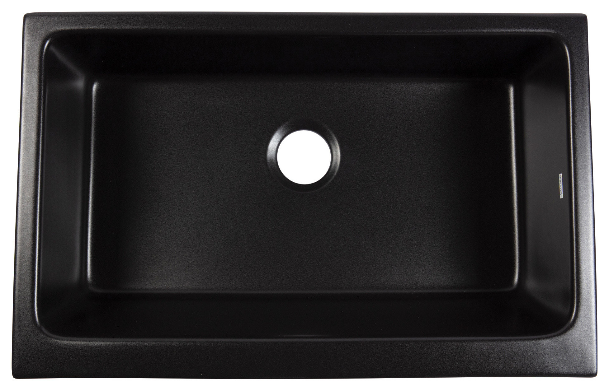 Grace Matte Black Fireclay 34" Single Bowl Quick-Fit Undermount Kitchen Sink
