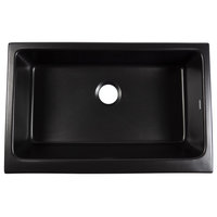 Grace Matte Black Fireclay 34" Single Bowl Quick-Fit Undermount Kitchen Sink