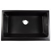 Grace Matte Black Fireclay 34" Single Bowl Quick-Fit Undermount Kitchen Sink