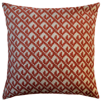 The Pillow Collection Red Czech Throw Pillow, 20"