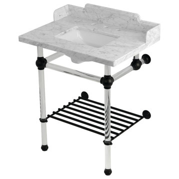 LMS30MASQB0 30" Console Sink with Acrylic Legs (8", 3 Hole)
