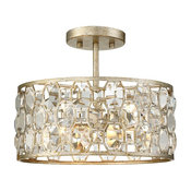 2-Light Semi Flush Mount, Dining/Living Room Foyer Ceiling Light