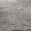 Nourison Rustic Textures 7'10" Round Light Grey/Blue Modern Indoor Area Rug