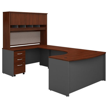 Series C 60W LH Bow Front U Desk with Storage in Hansen Cherry - Engineered Wood