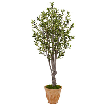 5' Olive Artificial Tree, Terracotta Planter