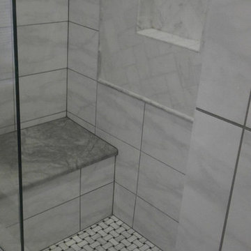 Project Carrara Mix Tile Shower - Pic 1
