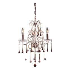 Elk Lighting - Opulence 3-Light Chandelier, Rust and Amber Crystal - Chandeliers