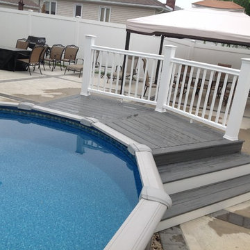 TREX Island Mist Pool Deck w/ Timbertech Radiance Railing