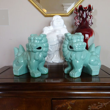 WHITE BUDDHA ASIAN TABLE TOP DECORATIVE IDEAS