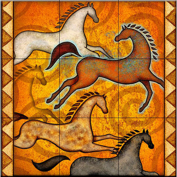 Tile Mural, Southwest Horse 6 by Dan Morris