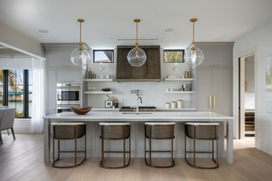 Beach style home design photo in Tampa