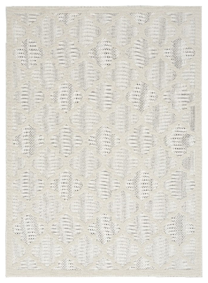 Nourison Easy Care 4' x 6' Ivory/White Indoor/Outdoor Rug ...