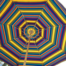 Atlantic Stripe beach umbrella with tassels! - Outdoor Umbrellas