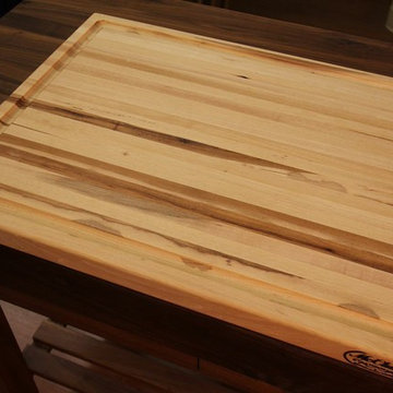 Hickory Reversible Butcher Block Cutting Board with Juice Groove