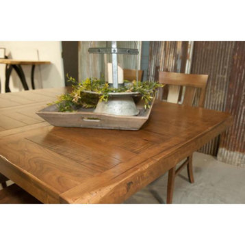 Bennet Square Extendable Dining Table, Rustic Cherry Wood, 42x42 2 Middle Leaves