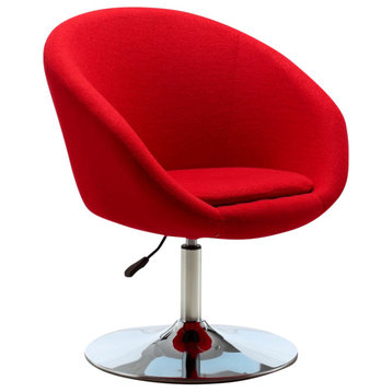 Manhattan Comfort Hopper Wool Blend Adjustable Height Chair, Red, Single