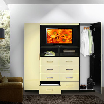 Aventa TV Chest - Chest with TV Space, 8 Drawers, Wardrobe Doors