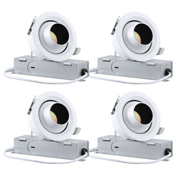 4 Pack LED 5CCT 3" Gimbal Recessed Light, Anti-Glare, CRI90, Dimmable