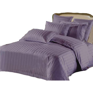 Lasin Hotel Collection 100% Cotton 6-Piece Bedding Sets, Queen/ Full, Purple, Qu