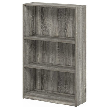 3-Tier Adjustable Shelf Bookcase, French Oak Grey