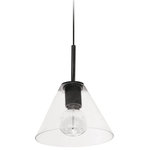 Dainolite - 9" Transitional Modern Pendant Light Roswell, Matte Black - 9" Matte Black Roswell Pendant. This single light LED compatible is recommended for the ceiling in a Foyer or Hall. It requires 1 incandescent bulb, is covered by a 1 Year Warranty and is suitable for either a residental or commercial space.