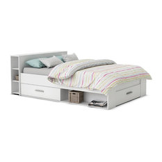 Pocket Euro Double Panel Bed, White