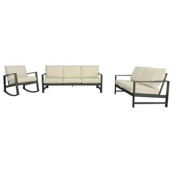 Edgewater Outdoor Seating Set, Gray/Beige
