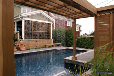 Piscine creusée rideau de pluie - rainfall swimming pool