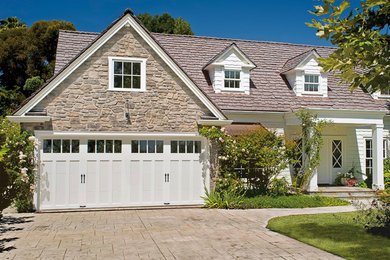 Design ideas for a large country attached two-car garage in San Diego.