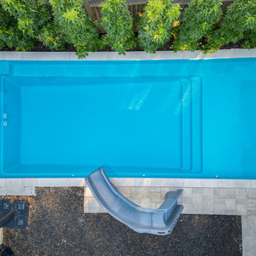 Fiberglass Pool Ideas - Fiberglass Lap Pool with Interlocking Deck