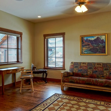 Lodge Cabin Style Futon Frame Ideas Home Office Guest Room