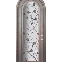 Vineyard 36x96 Wrought Iron Wine cellar door 14 Gauge Steel - Front Doors