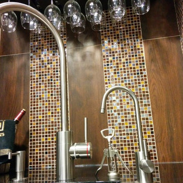 Bar with Wood tile and Glass Moasics