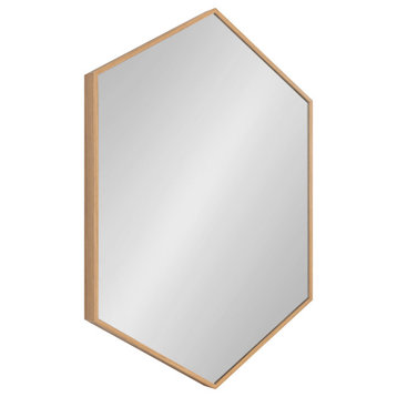 Rhodes Framed Hexagon Wall Mirror, Natural, 22x31